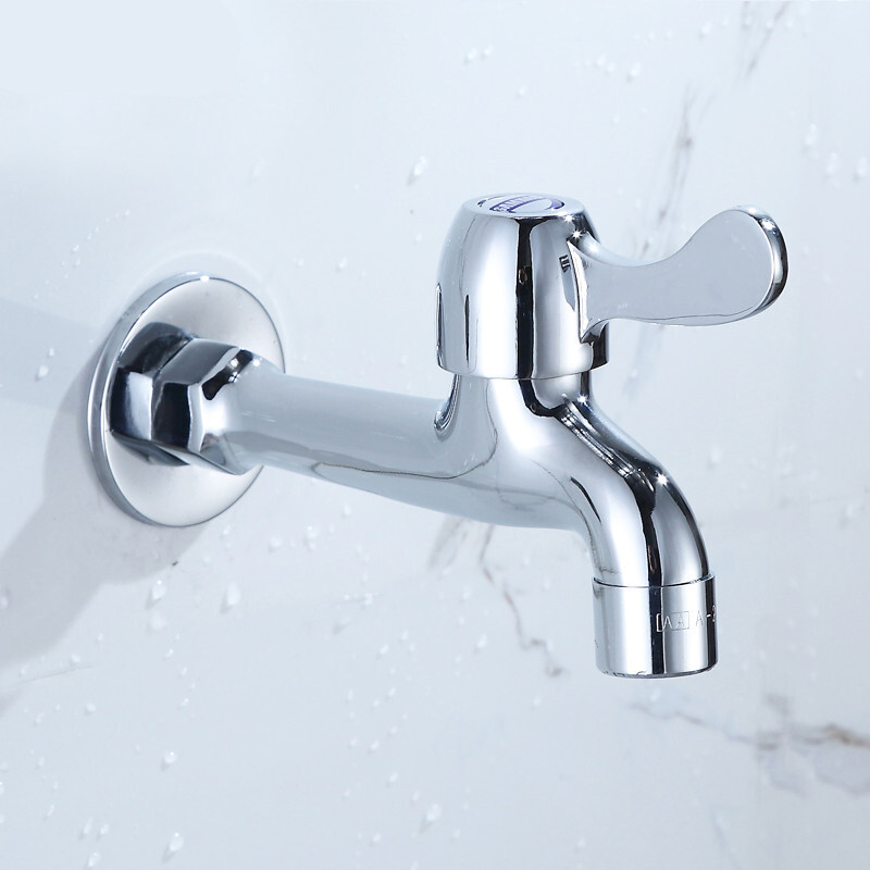 拖把池水龙头加长防溅入墙式全铜热水自来水花园4分单冷普通水嘴安心