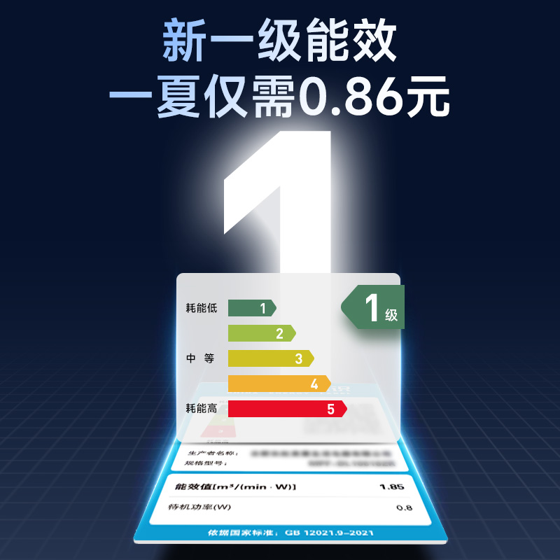 美菱家用电风扇一级能效落地扇轻音新款纯铜省电大风强力风扇[机械款]高清大图