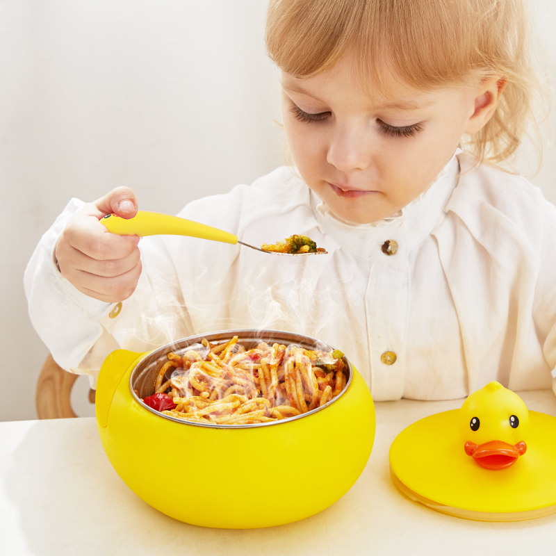 Face儿童注水碗 BD-W1 550ml 3.5寸-5.5寸 可多次使用 316不锈钢汤饭面沙拉碗 儿童带盖注水保温碗高清大图