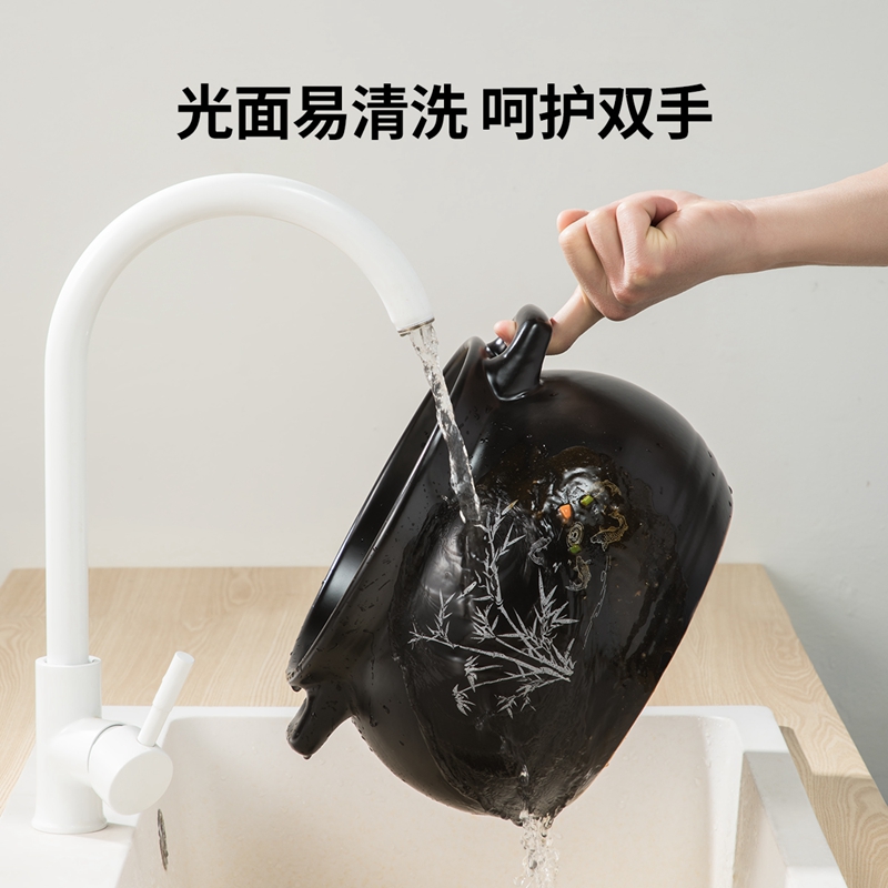 陶瓷煲 3.5L砂锅煲汤熬药煮粥焖饭炖锅 养生汤锅大肚煲明火使用 1个高清大图