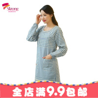 围裙韩版时尚厨房长袖防水防油成人家用罩衣纯棉工作服定制包邮女