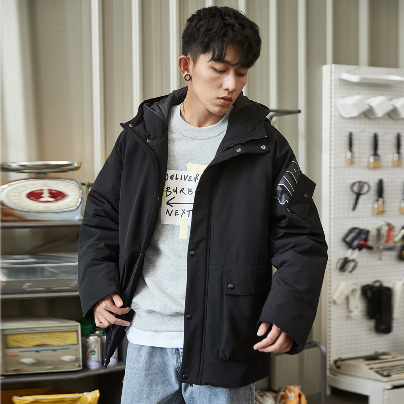 [1折价96.9元]唐狮冬装新款棉衣男学生工装面包服潮流宽松棉服
