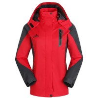 秋冬新款户外运动登山服情侣男女装单层冲锋衣夹克韩版休闲外套潮 XL XGG-1508女大红色
