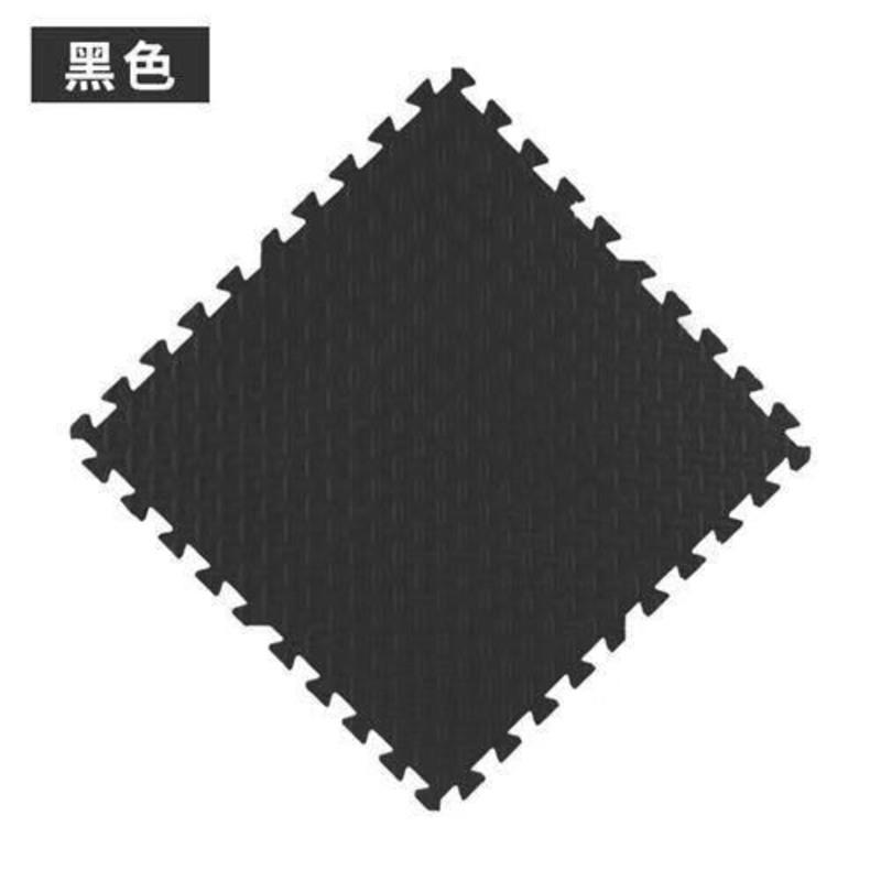 泡沫地垫黑色加厚爬行垫拼接家用卧室榻榻米拼图客厅满铺地板垫子 黑色 60*60*1.2cm 6片装