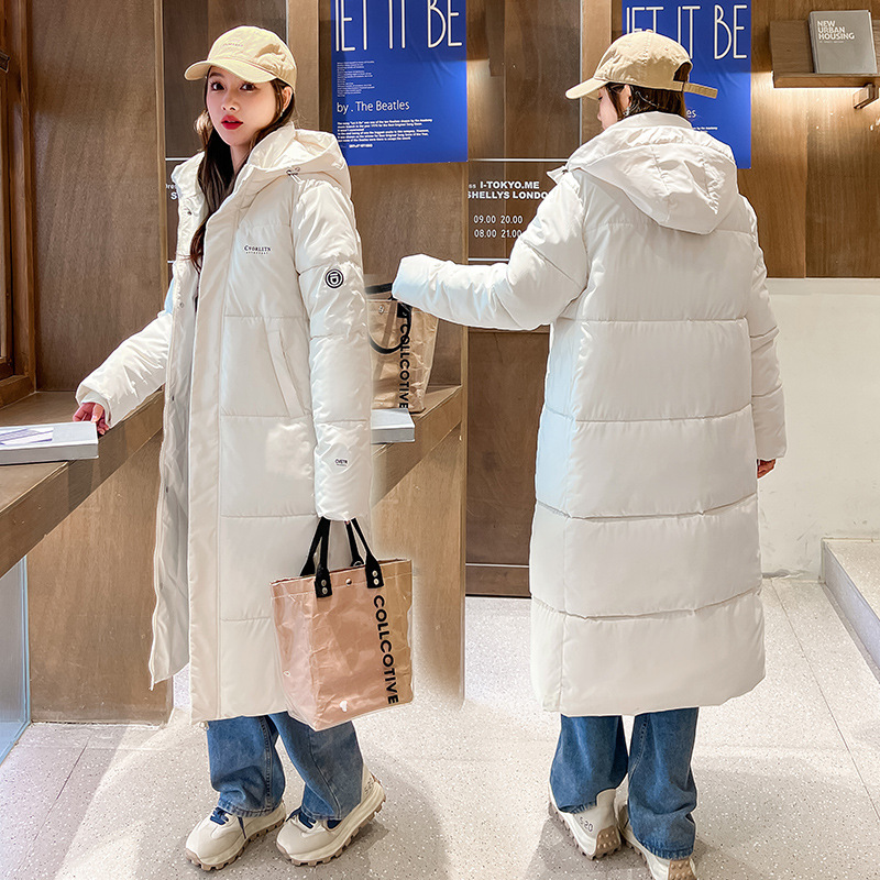 连帽羽绒棉衣女2023秋冬新款韩版大码宽松中长款百搭棉服棉袄外套高清大图