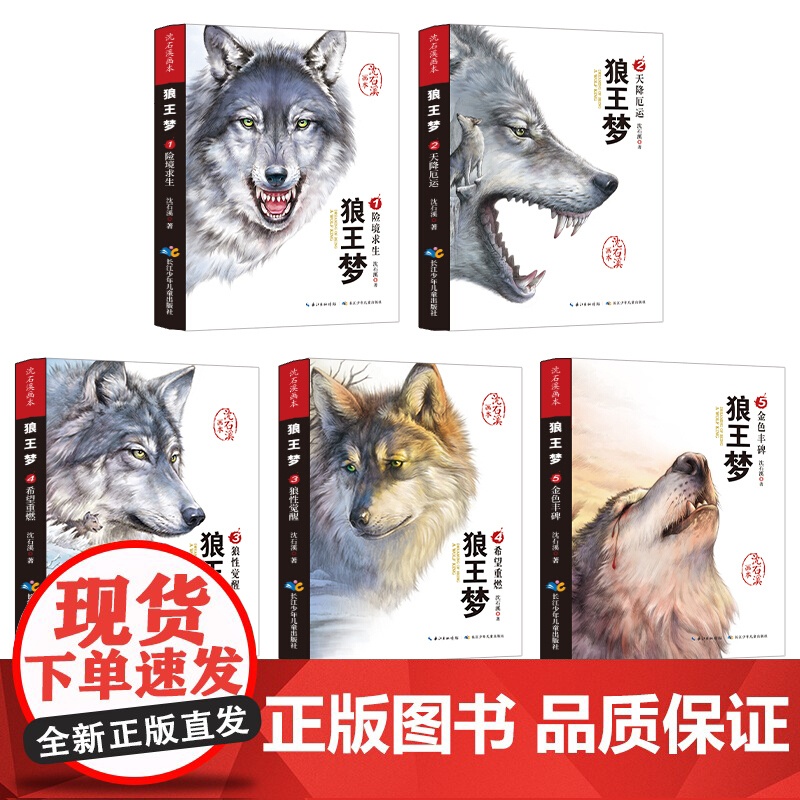沈石溪画本 狼王梦 全5册 漫画版动物小说 6-12岁经典儿童文学故事书 珍藏版小学课外阅读书籍 一年级至六年级学生读物高清大图
