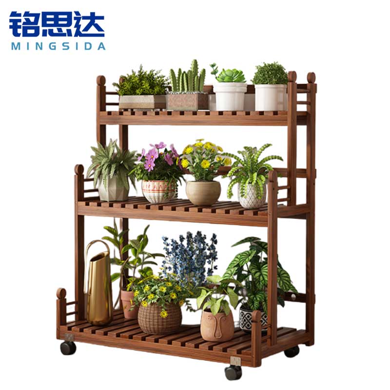 铭思达可移动花架三层80cm个高清大图