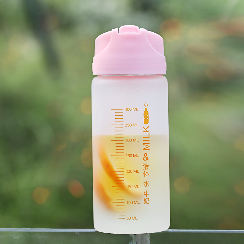 美帮汇茶杯韩版便携玻璃杯清新成人吸管杯潮流创意森系女学生水杯子 小树林-350ML高清大图