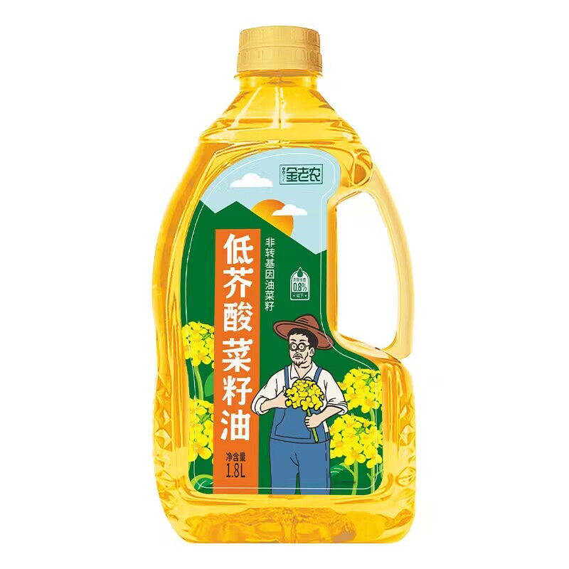 北大荒金老农粮油组合装A2 非转基因低芥酸菜籽油1.8L+东北寒地米2.5kg+豆浆粉300g+玉米糊300g