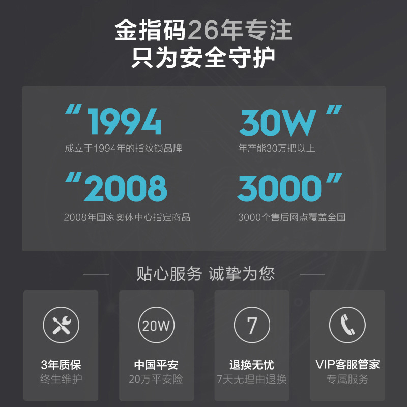 金指码智能锁指纹锁 家用防盗门电子门锁SK2