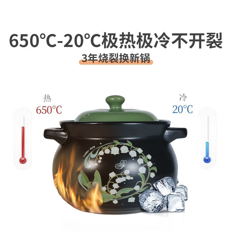炊大皇铃兰花陶瓷煲4L CK86136
