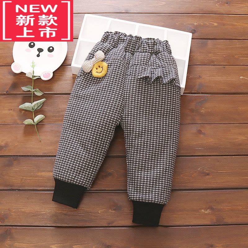 可莉允女童冬装加绒加厚休闲裤21新款1-4岁3婴儿小宝宝冬季三层保暖棉裤保暖裤图片