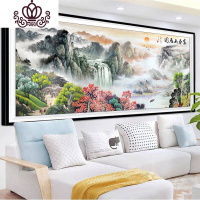 封后5d钻石画富春山居图大幅贴钻十字绣钻石绣2019新款客厅风景山水画 [满钻]150*60CM[钻加量30%]