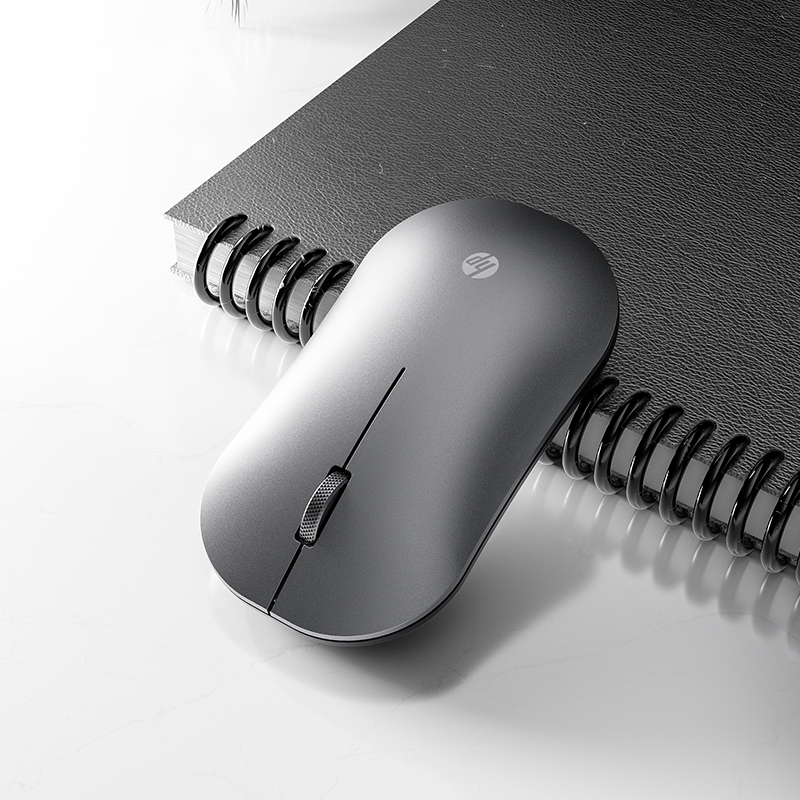 hp/惠普无线蓝牙双模鼠标轻音笔记本电脑办公ipad平板mac苹果通用-银