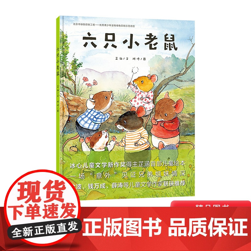 六只小老鼠硬壳精装绘本图画书第五届吉林文学奖获奖作品3-4-5-6岁适读 一场“意外”让孩子体会兄弟姐妹间暖暖的亲情正版