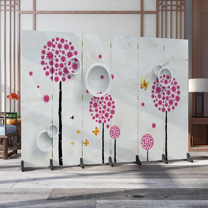 森美人北欧简约屏风隔断墙卧室遮挡家用客厅餐厅折叠移动布艺经济型折屏 S-96扇防透