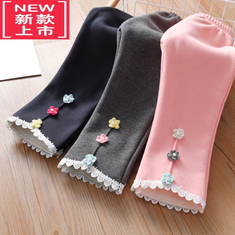 可莉允女童加绒裤子秋冬宝宝洋气保暖一体绒打底裤小女孩外穿百搭喇叭裤保暖裤图片