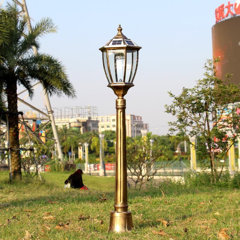 太阳能庭院灯户外家用防水坪灯欧式别墅小区花园景观高杆路灯波迷娜BOMINA