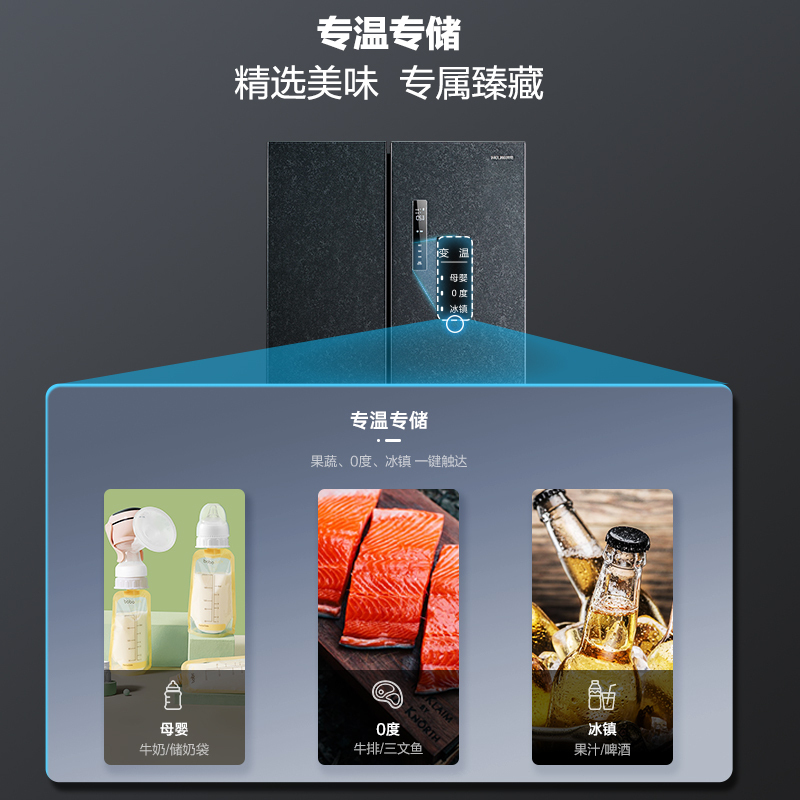 [新链接下拉详情跳转]净味抗菌无霜一级变频节能智能wifi家用大容量母婴冰箱 BCD-541WPU9CY