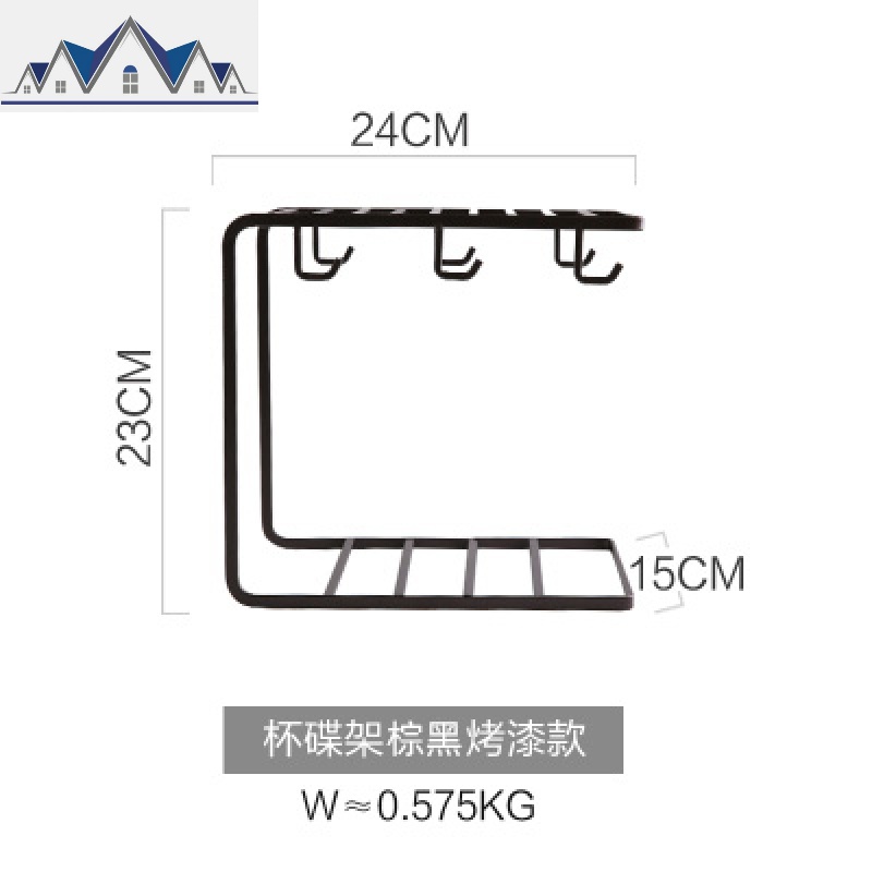 北欧铁艺沥水杯架ins厨房收纳架创意碟杯架家用储置物杯托 三维工匠高清大图
