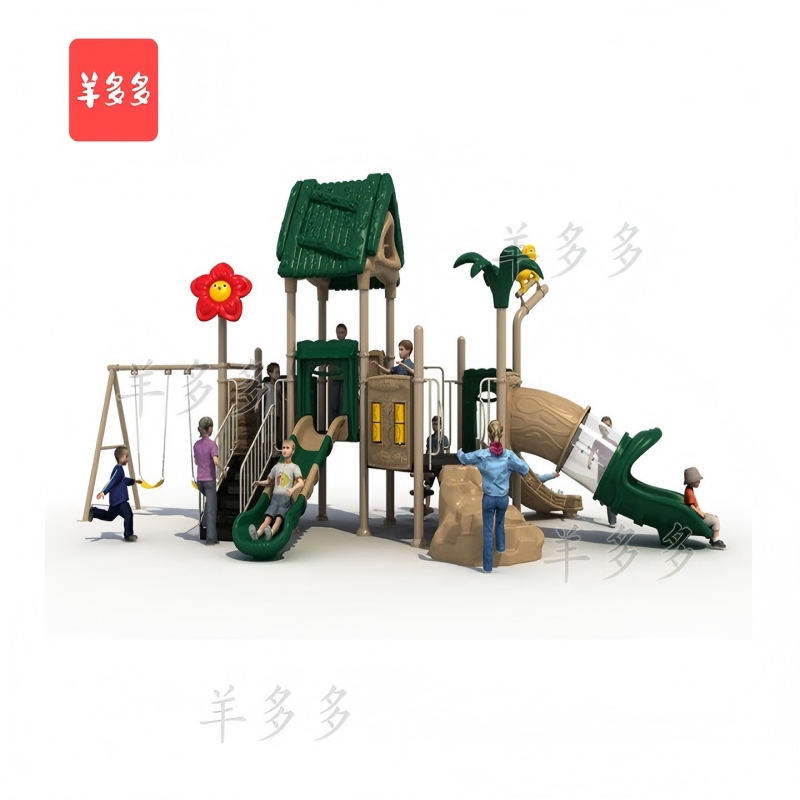 羊多多儿童滑滑梯组合幼儿园家属院户外游乐设备游乐场秋千滑梯玩具高清大图