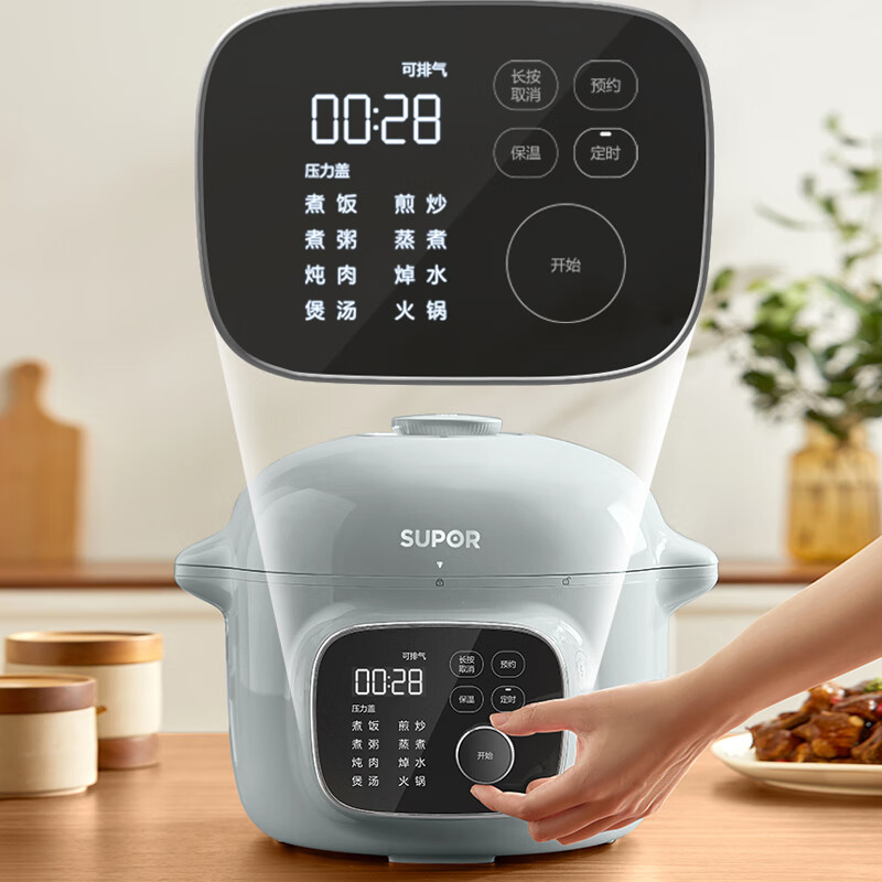 苏泊尔(SUPOR)电压力锅4L单胆浅灰色料理快锅SY-40YC96高清大图