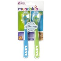 2个装 Munchkin 麦肯齐 婴幼儿硅胶软头辅食小勺子 颜色随机 #27106满趣健 其他 婴儿勺子