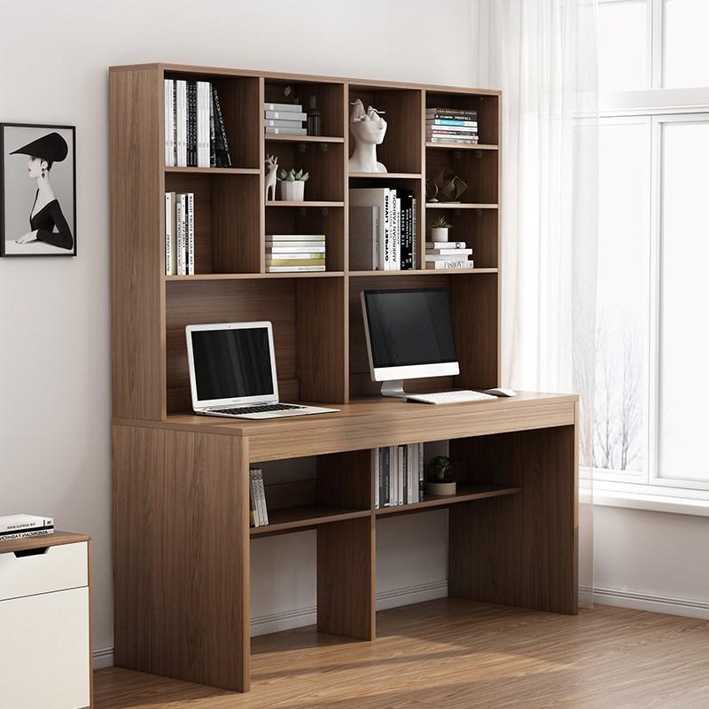 飘窗柜书桌书柜一体电脑台式桌书桌书架组合双人家用初中生学习桌定制