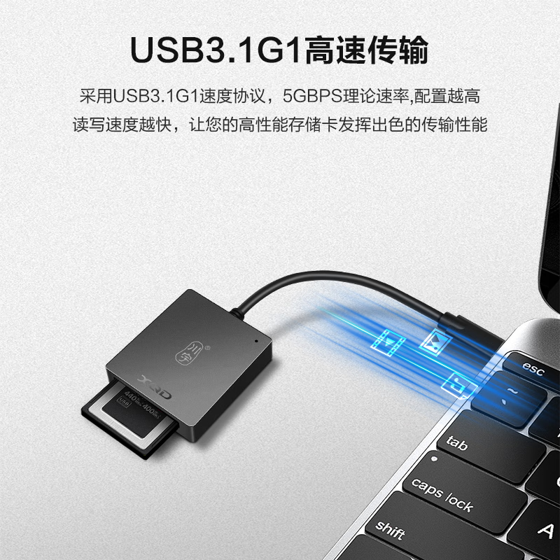 川宇 USB3.0高速CFast 2.0读卡器佳能1DX/C300/XC10专业级单反相机内存卡专用读卡器C302高清大图