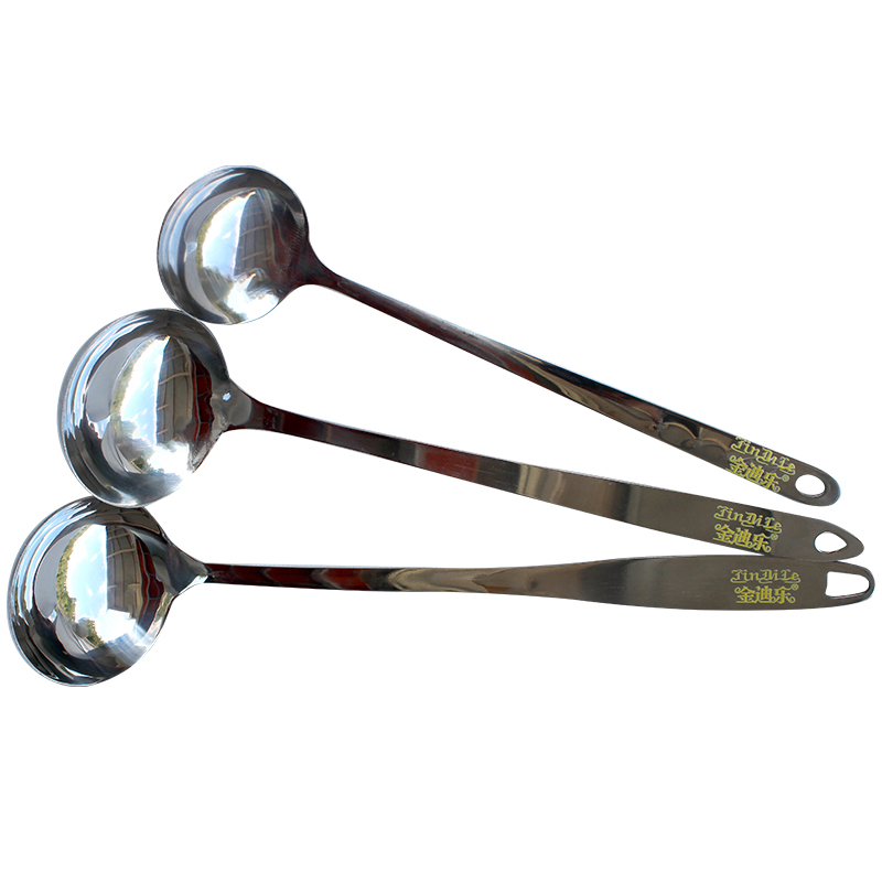 金迪乐不锈钢长柄调羹炒勺盛汤勺粥勺高清大图