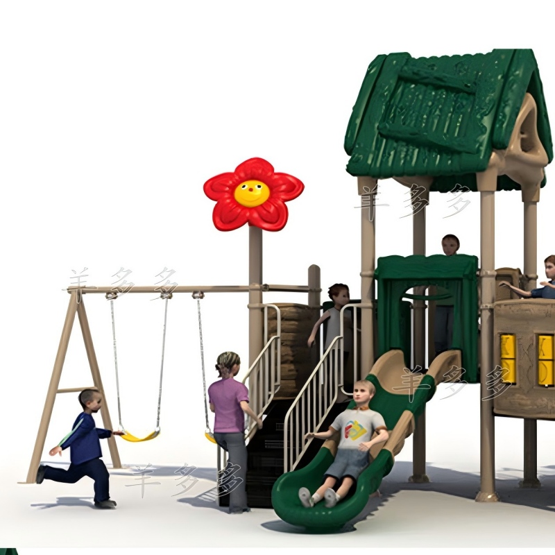 羊多多儿童滑滑梯组合幼儿园家属院户外游乐设备游乐场秋千滑梯玩具高清大图