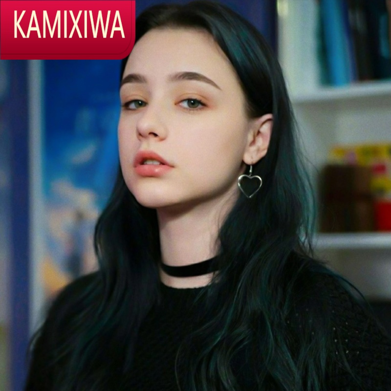 kamixiwa复古港味耳钉爱心桃心挂钩耳环镂空形ins原宿少女网红欧美风