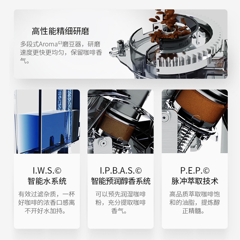 优瑞(Jura) 全自动家用咖啡机ENA 8 尊享铝意式浓缩咖啡机小型家用中文菜单INS简约