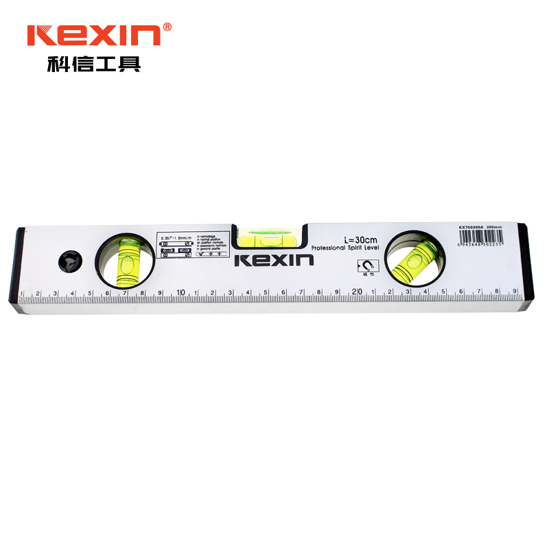 科信(kexin)高精度铝合金三用水平尺 专业级强磁水平尺 500mm KX750500A