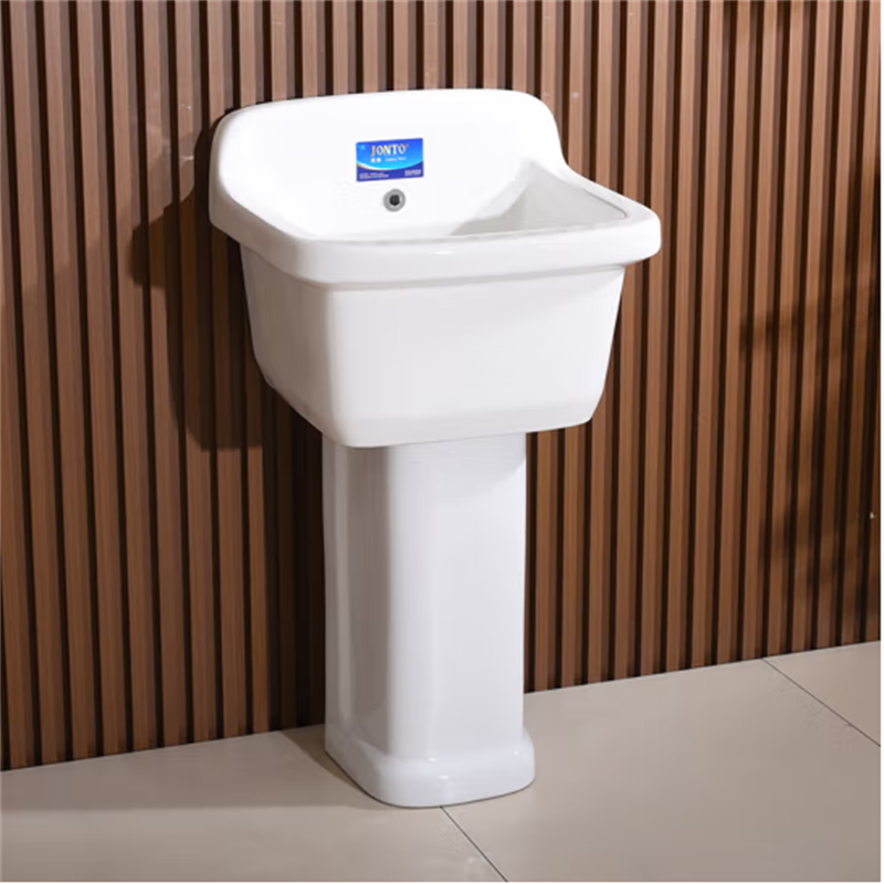 拖把池家用阳台陶瓷拖布池墩布池高脚拖把盆卫生间商用户外院 03池+40柱脚高清大图