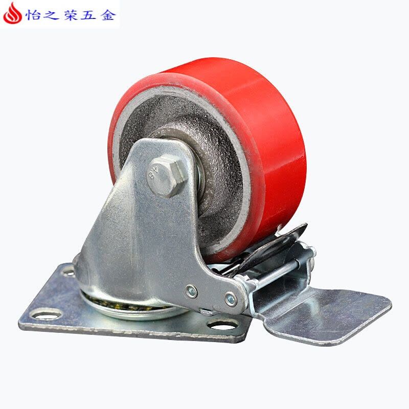 3寸中型万向铁芯PU聚氨酯脚轮万向轮静音脚轮工业脚轮耐磨脚轮 3寸万向图片