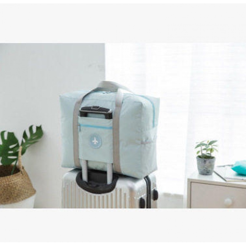 直销大容量折叠飞机包手提旅行收纳包套拉杆行李包袋行李袋旅游 B款湖蓝色中