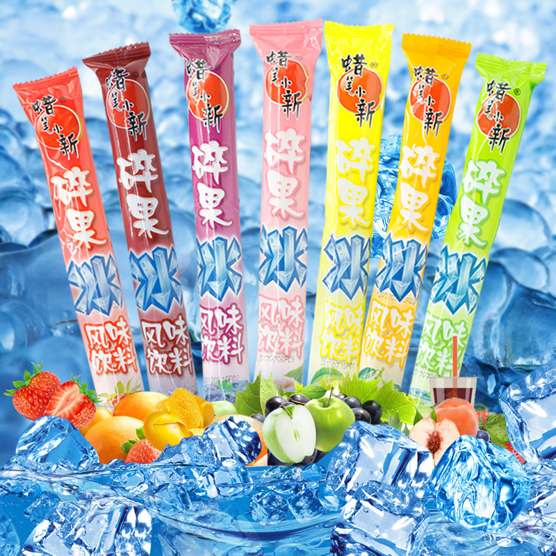 蜡笔小新碎冰冰85ml*15根碎碎棒棒冰吸吸冰整箱饮料儿童休闲零食