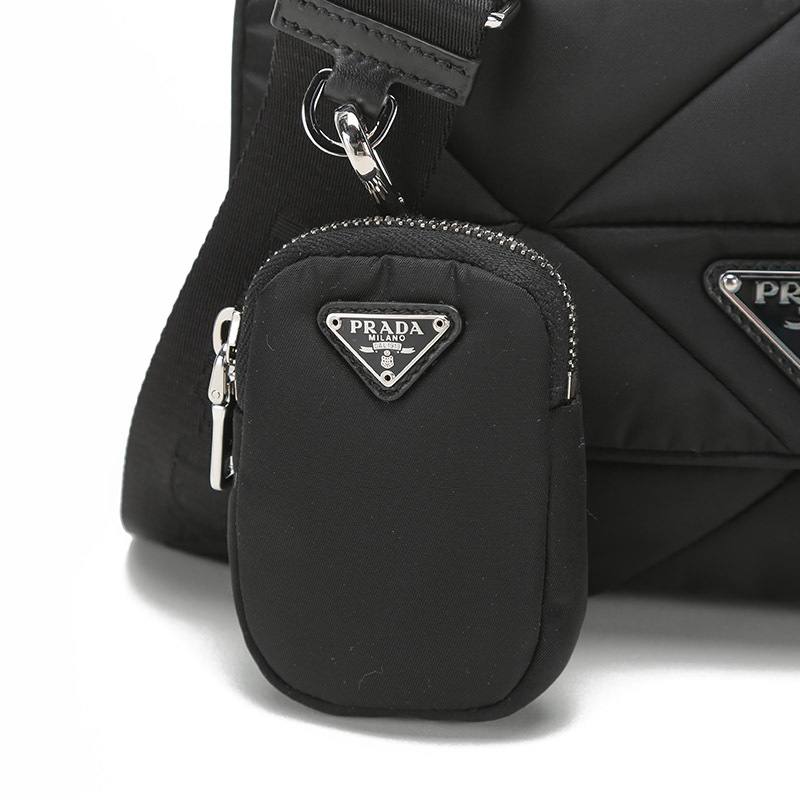 prada普拉达女士织物单肩斜挎包带小包1bd290rdjn