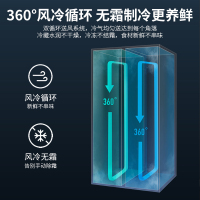 上菱541升对开门大冰箱抗菌净味电脑控温风冷无霜一级能效双变频节能家用双开门电冰箱BSE541PWL(丝蕴灰)