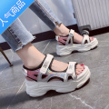 SUNTEK运动凉鞋女夏2020新款韩版百搭厚底网红仙女风超火沙滩鞋女新鞋2女 黑色 40标准码