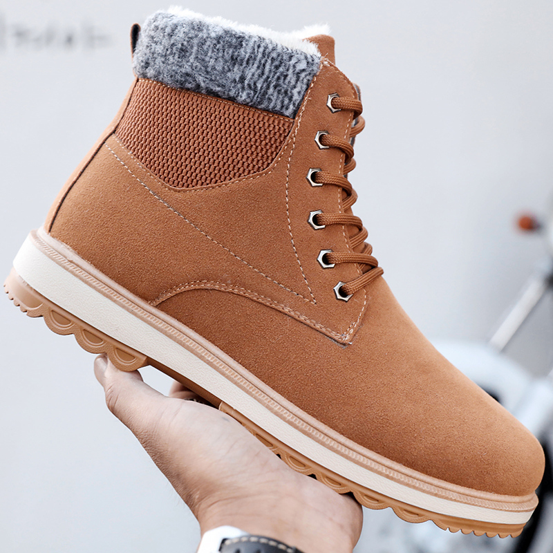 男士雪地靴韩版潮流男靴子2020秋冬季新款休闲加绒棉鞋男鞋马丁棉靴子 男