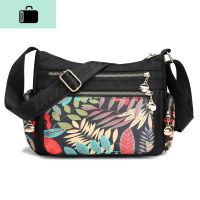 斜挎包包2020新款印花背包女包帆布小包妈妈单肩包韩版潮时尚NEWLAKE 树叶