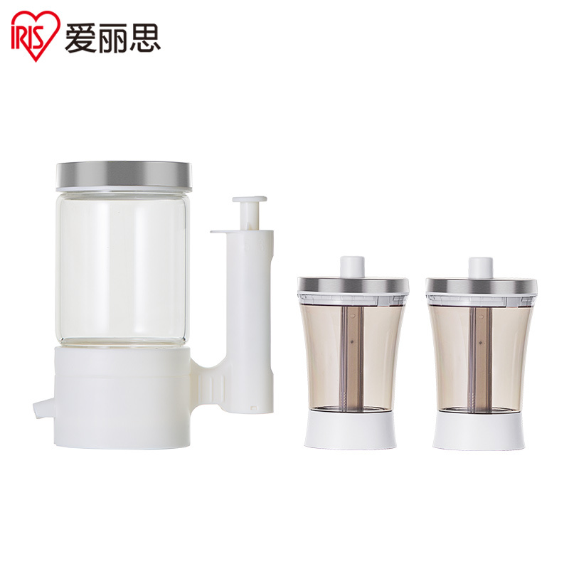 爱丽思(IRIS)厨房环保定量油罐调料瓶/罐 收纳套装 调料盒定量油瓶 象牙白