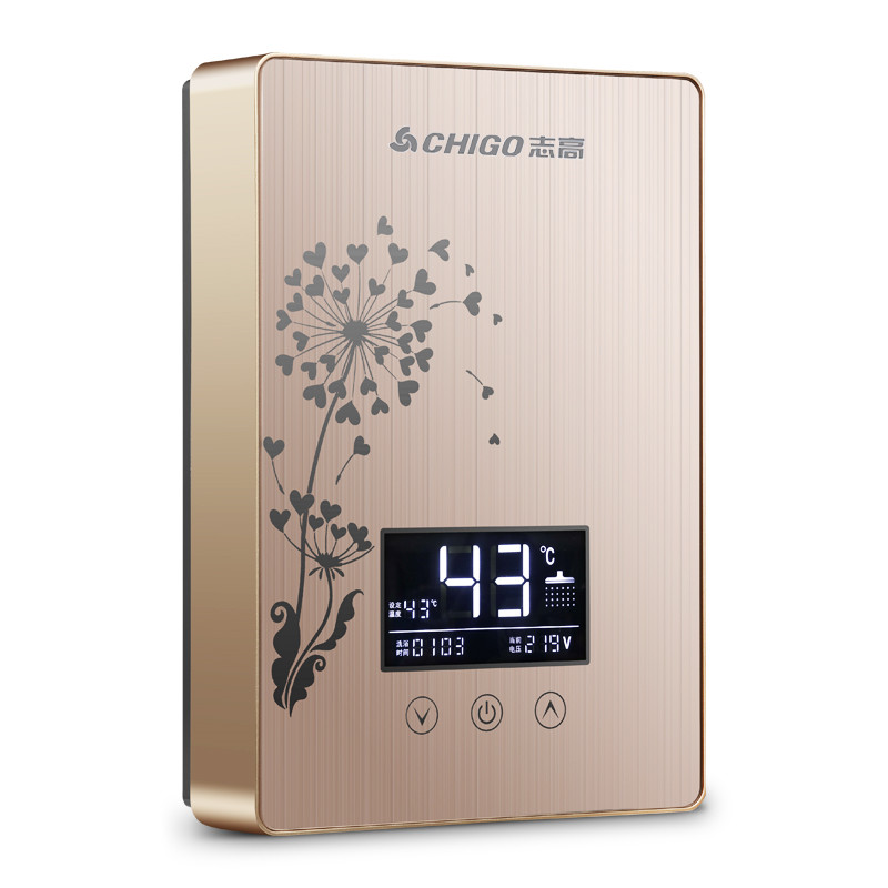 志高恒温即热式电热水器电家用小型淋浴洗澡机快速加热卫生间神器 八千瓦白色高清大图