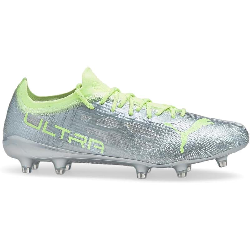 彪马(Puma)女款超轻便足球鞋FG/AG人造草专业竞赛运动 cleats银色