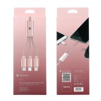 洛克（ROCKspace）苹果/Type-c/安卓数据线三合一手机充电线iPhoneX/小米/华为1.2米黑色