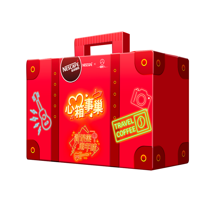 雀巢(Nestle)咖啡礼盒速溶1+2原味微研磨冲调饮品100条1500g+杯勺套装