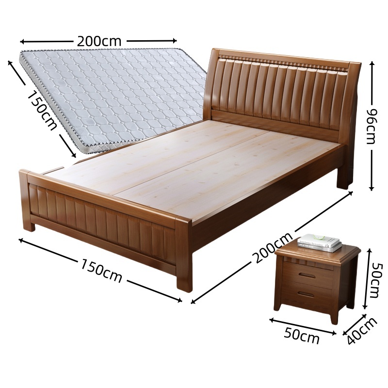 豫龙都 床+床垫+床头柜1.5m套