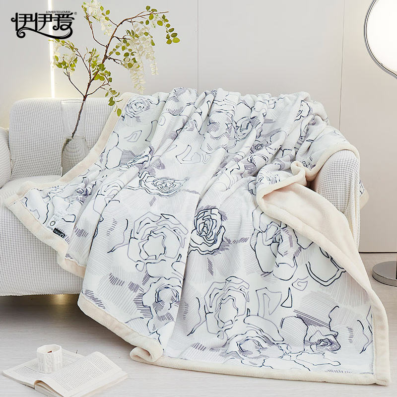 伊伊爱 TZ0TK02300166 欧棉绒双面加厚绒印花毛毯 200*230cm高清大图